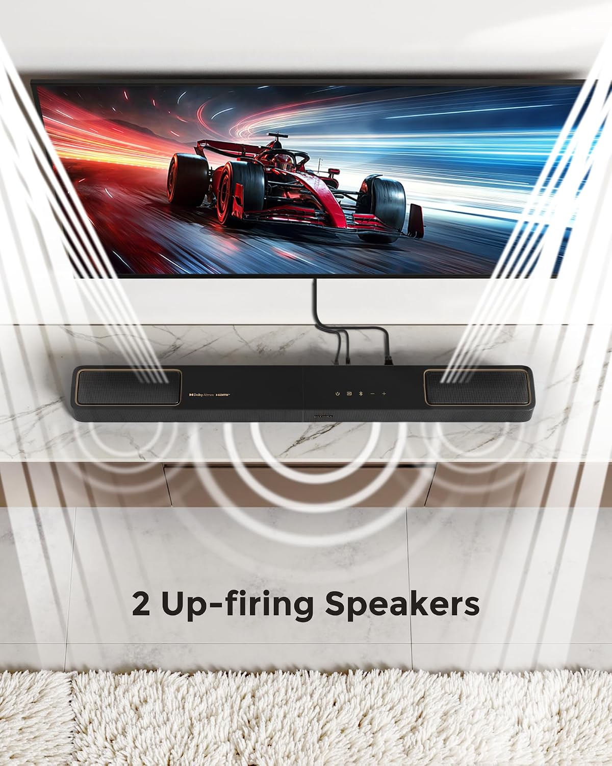 ULTIMEA 5.1.2ch Sound Bar with Dolby Atmos, Surround Sound System for TV | 2 Surround Speakers, Sound Bar for Smart TV with Subwoofer for Home Theater, BT 5.4, HDMI eARC, Skywave F40 (New, 2026 Model) - Image 4