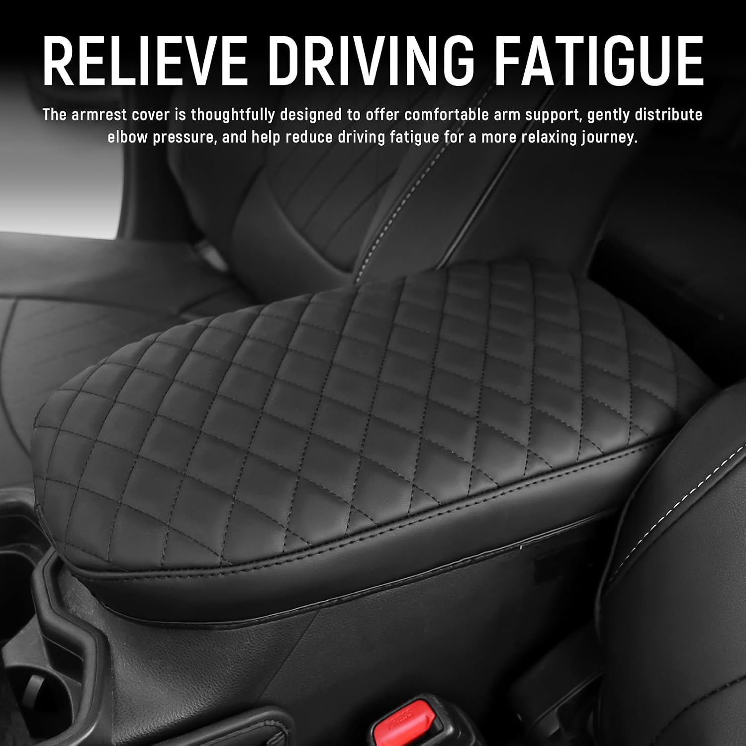 Center Console Armrest Cover Compatible with Toyota 2019-2025 RAV4 Hybrid, Prime (PHEV) Accessories Leather Material Center Console Liner Protection - Image 3