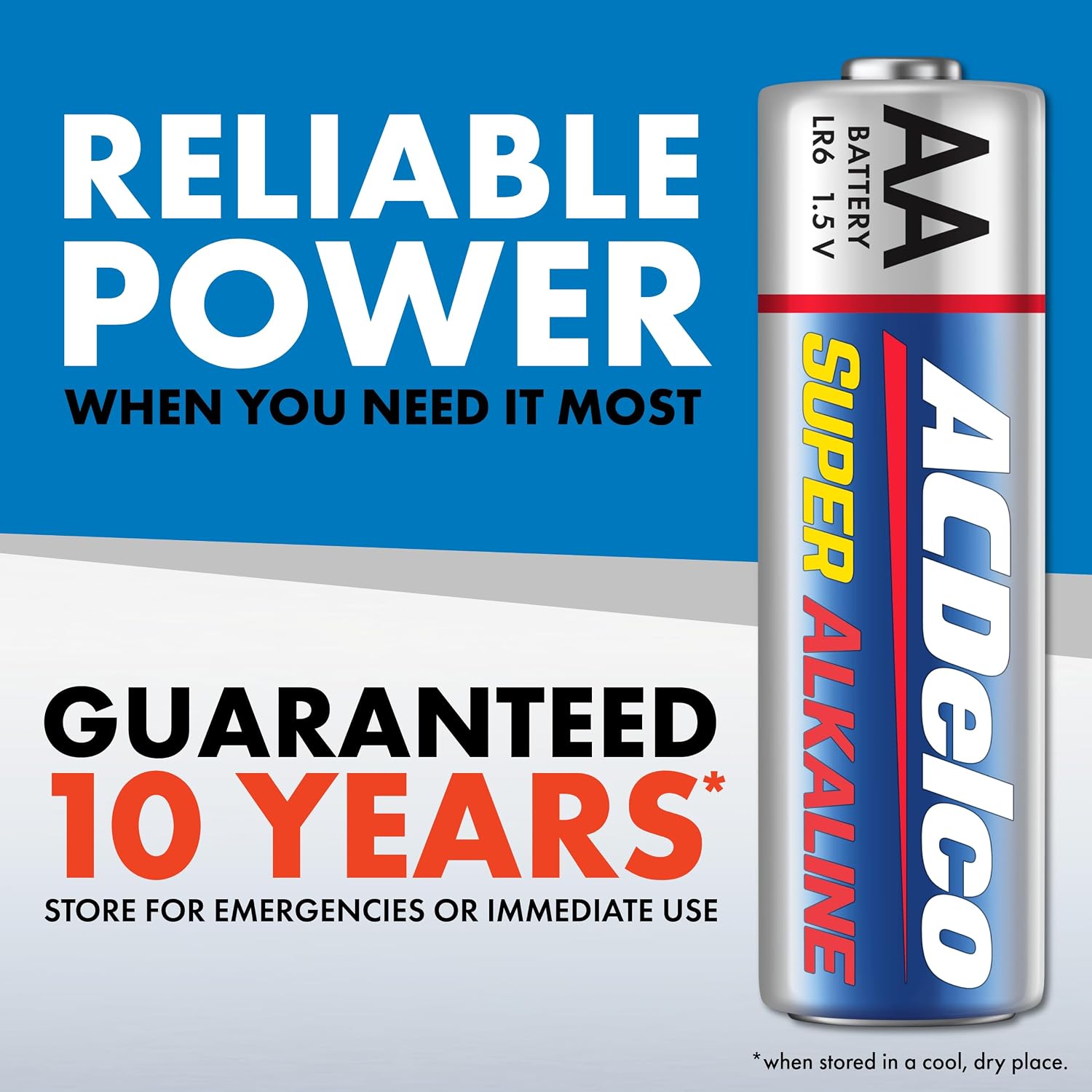 ACDelco 24-Count Double AA Batteries, Maximum Power Super Alkaline Battery for Home and Office, 10-Year Shelf Life, Reclosable Packaging - Image 3